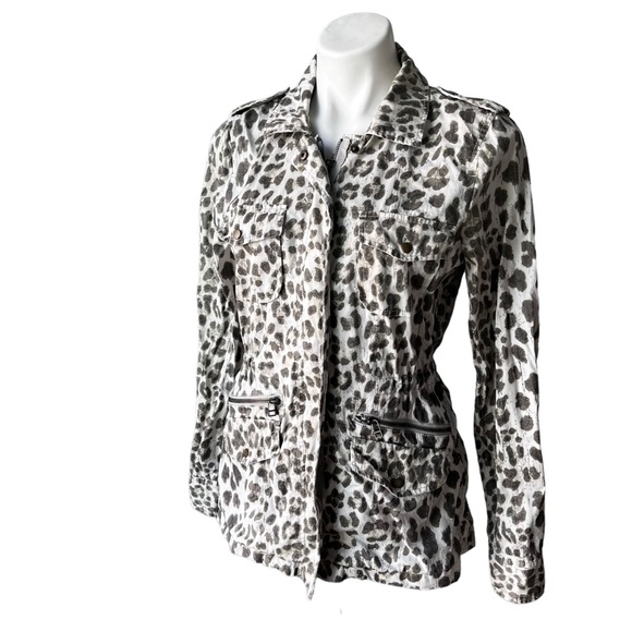 Lily Aldridge For Velvet Leopard Print Utility Jacket, Sz M - Picture 8 of 13